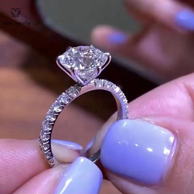 Yadis Частный заказ 2.26ct I VS2 lab diamond cvd с полуободковой платиной 950 Ювелирное кольцо с сертификатом иги