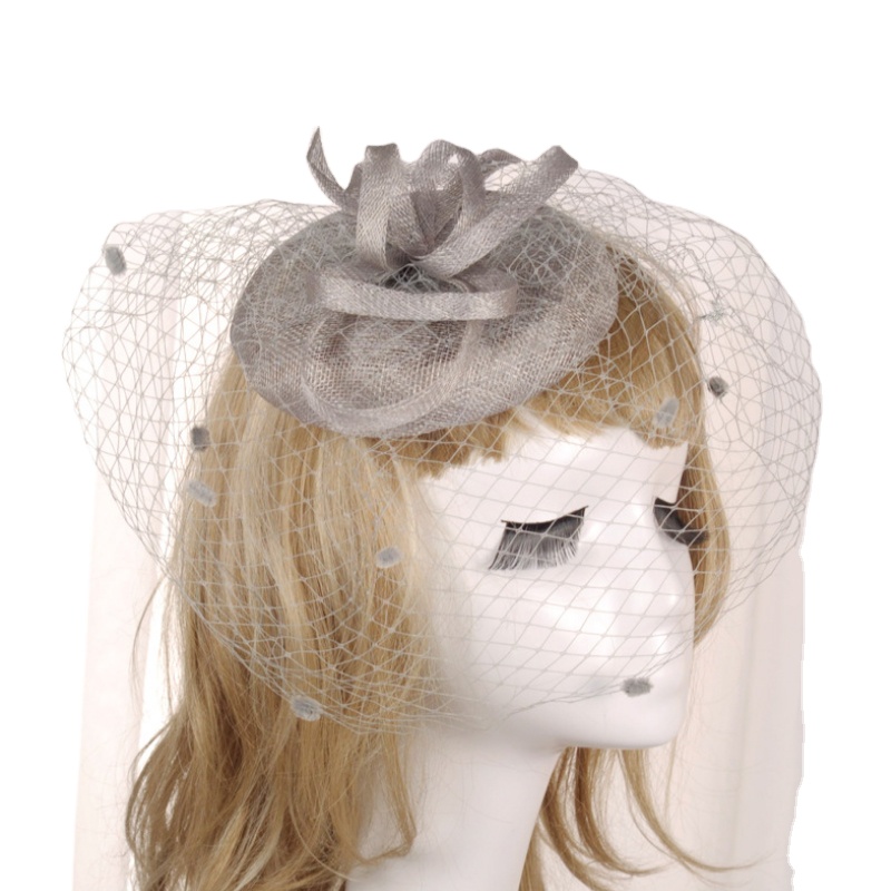 Mesh Topper Big Bow Fascinators Solid Black Hat Headband Hair Clip For Women Cocktail Tea Party Hat Wild Hair Accessory