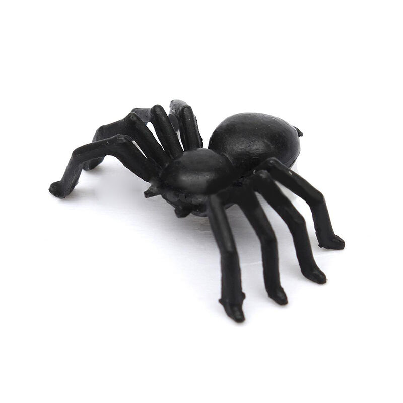 Halloween Decoration Mini Spiders Small Black Plastic Miniatue Spider Figurine Toys Novelty Funny Joke Prank Realistic Props