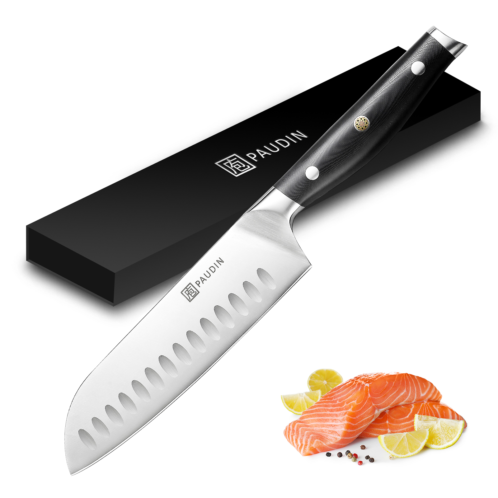 7 inch non-stick Japanese chef knife professional stainless meat cutter plastic handle santoku knife