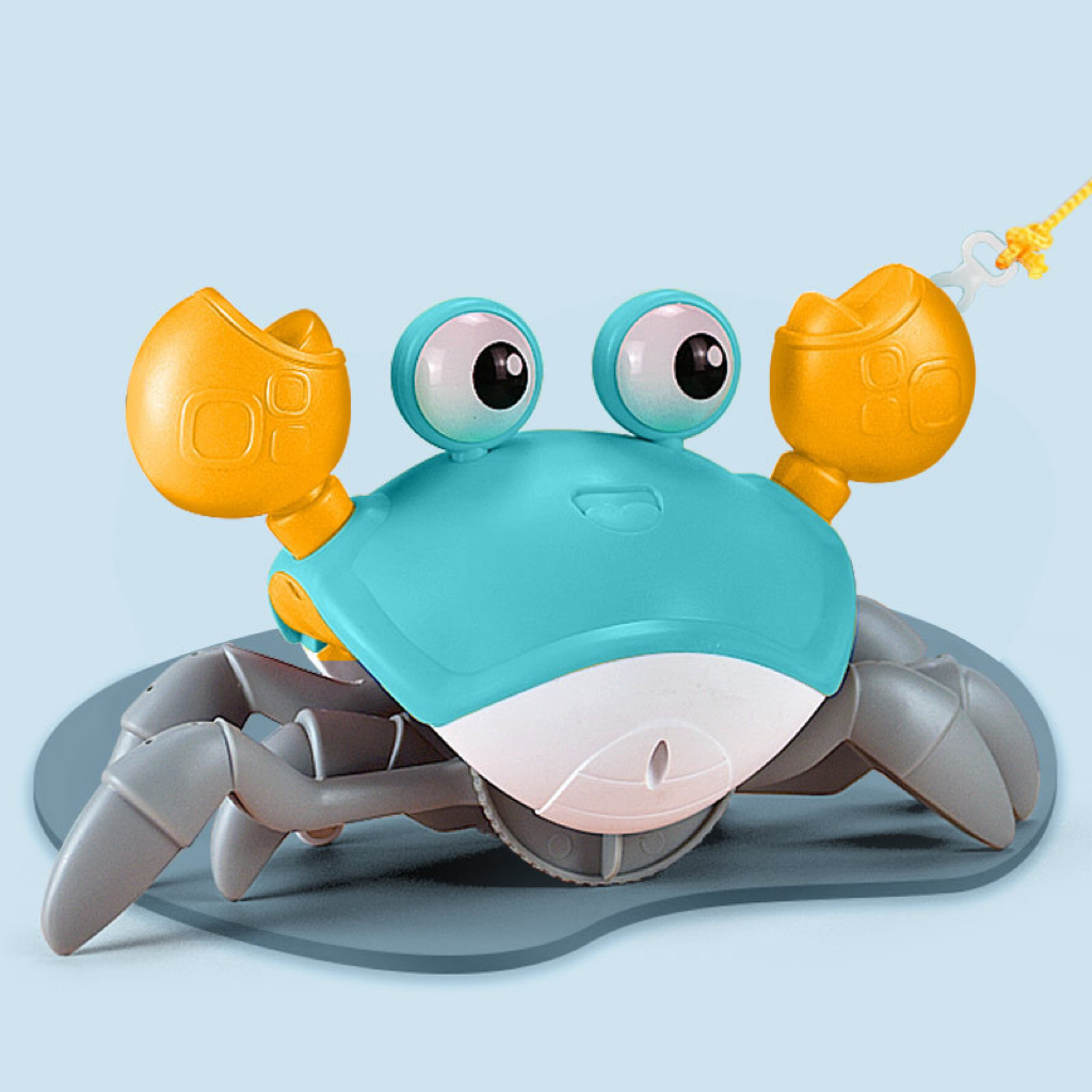 New Educational Pull Induction Crab Toy Kids Walking Crab Toy Learning Light Music Sensor Crawling Voice-activated Crab Baby Toy
