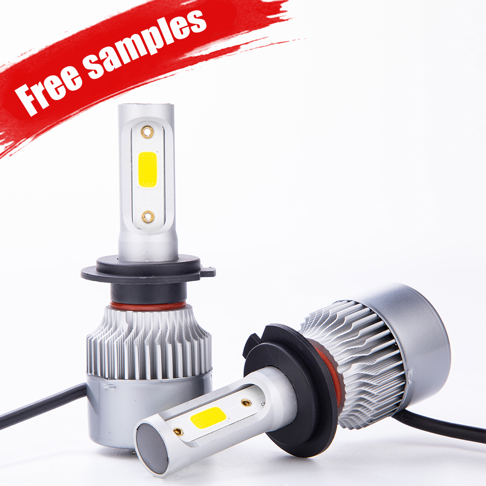 Бесплатные образцы S9 led h7 h4 h11 9005 9006 880 COB чипы авто светодиодные лампы