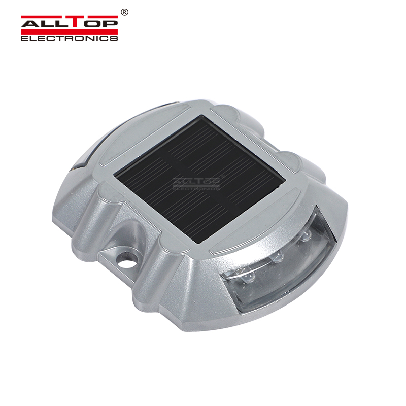 ALLTOP наземная садовая лужайка, уличная дорога, IP65, водонепроницаемый алюминиевый мигающий режим, 6 светодиодов, Дорожная безопасность, Солнечная Дорожная шпилька