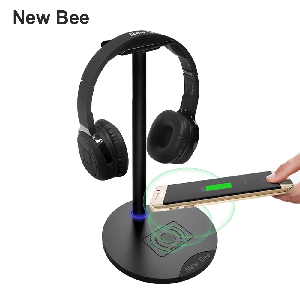 Newest Design gaming headset stand holder with with wireless usb charger
