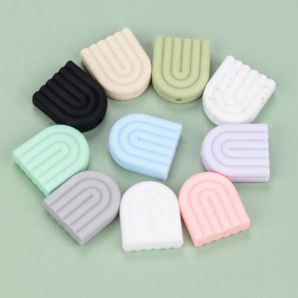 Пищевой Macaron стиль силикон Радуга Прорезыватель для зубов бусины biteable прорезывания зубов, успокаивающий Детские молярная Прорезыватель для зубов