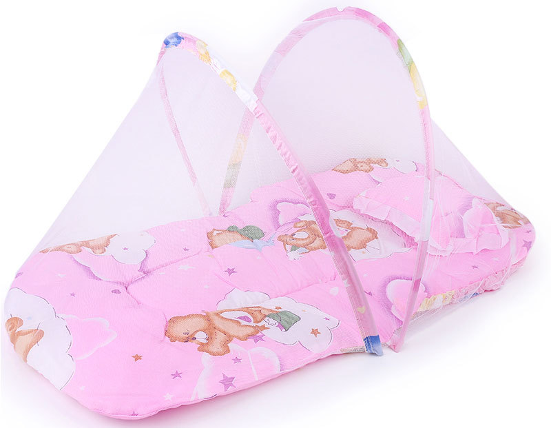 Custom Factory Outlet Transparent Crib Foldable Infant Baby Light Red Crib Mosquito Net