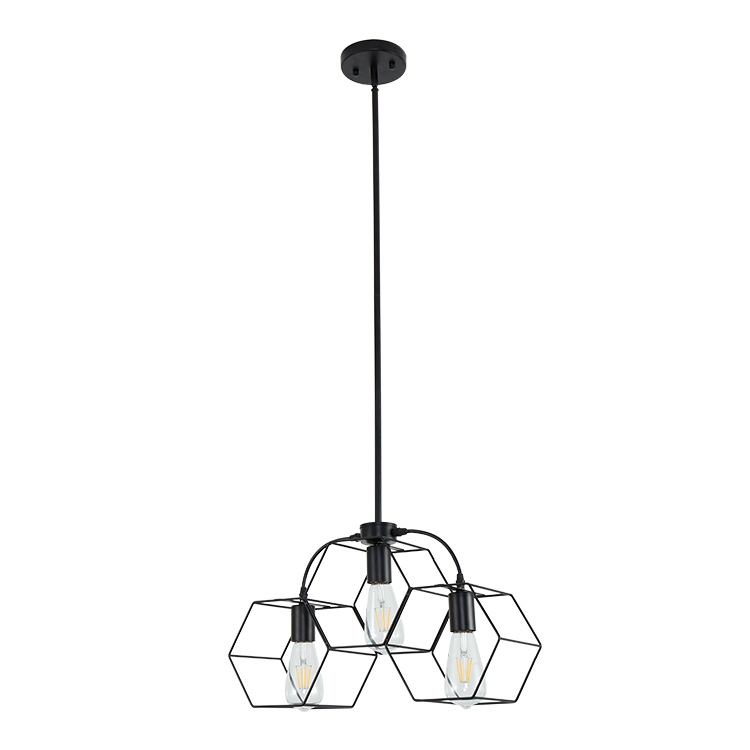 Design Indoor Decorative Industrial Iron Lantern Shade Fixture Modern Pendant Light