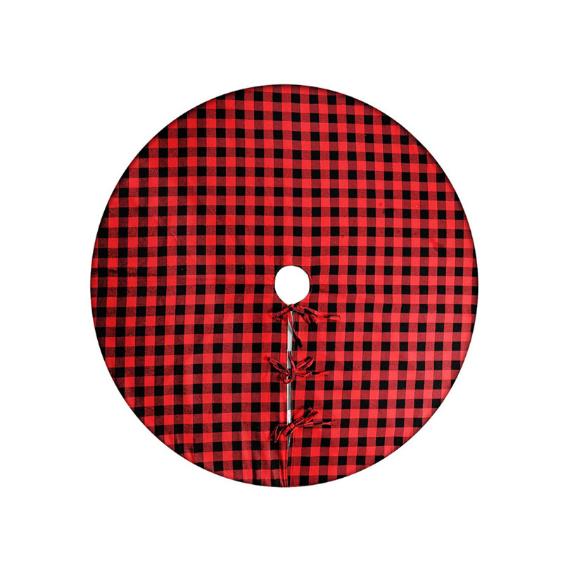 Christmas decoration black red plaid Christmas tree skirt Christmas tree accessories shopping mall home decoration
