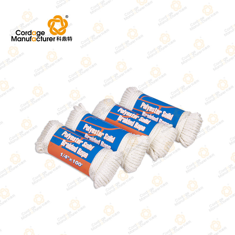 Wholesale Hot Selling White Color Durable Polyester Solid Braided Rope