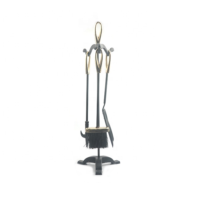 brass plated outdoor fireplace tools set