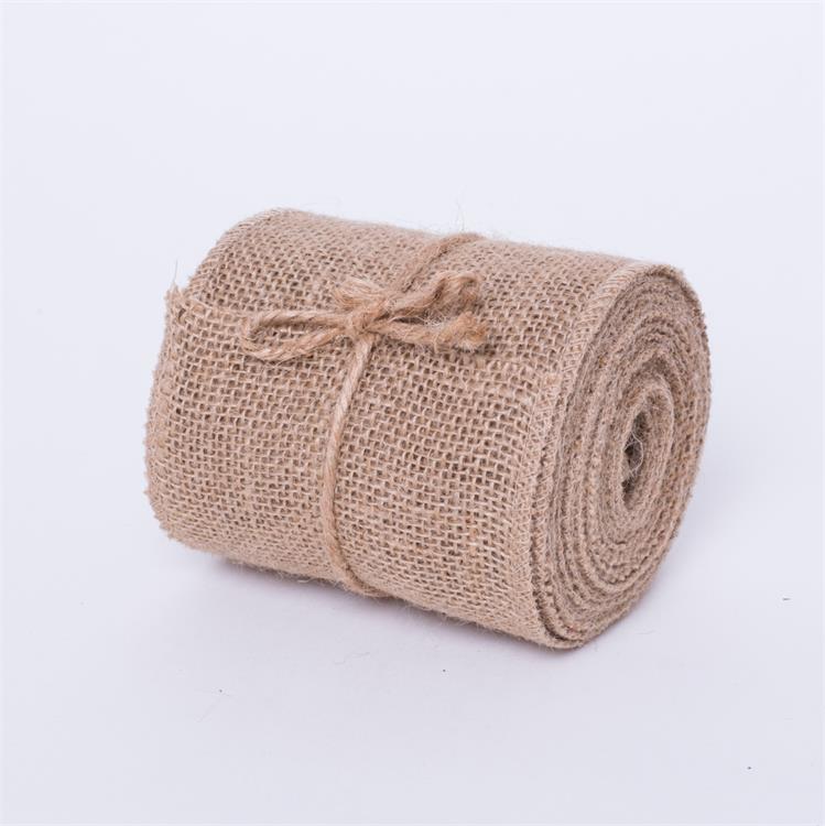 high quality jute burlap ribbon jute stripe for festival natural jute ribbon