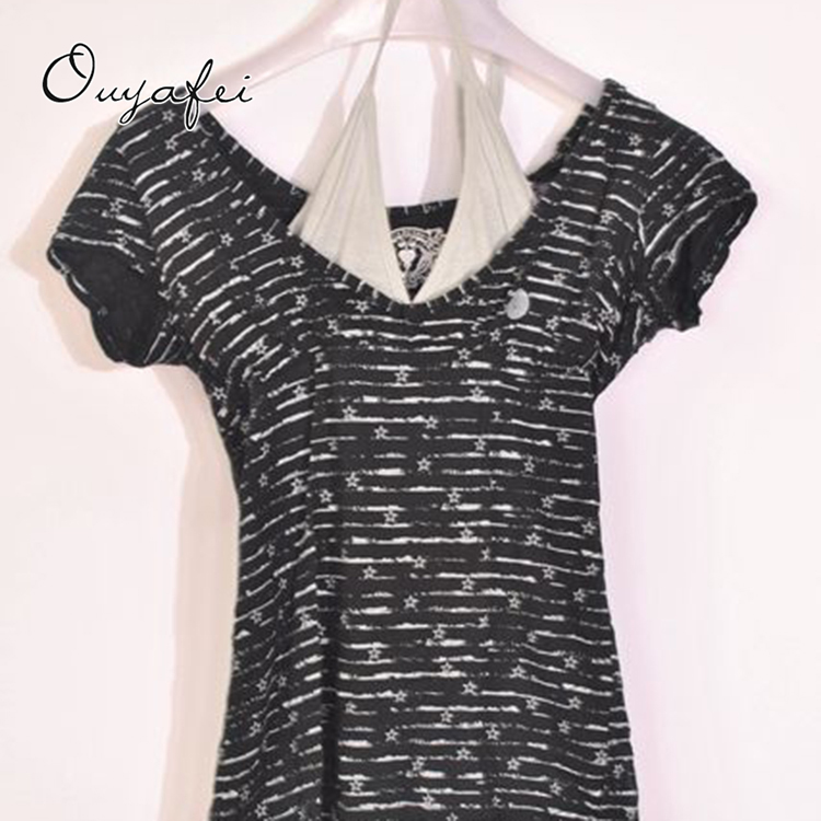 False two piece sweet short-sleeve t-shirt stock lot garments