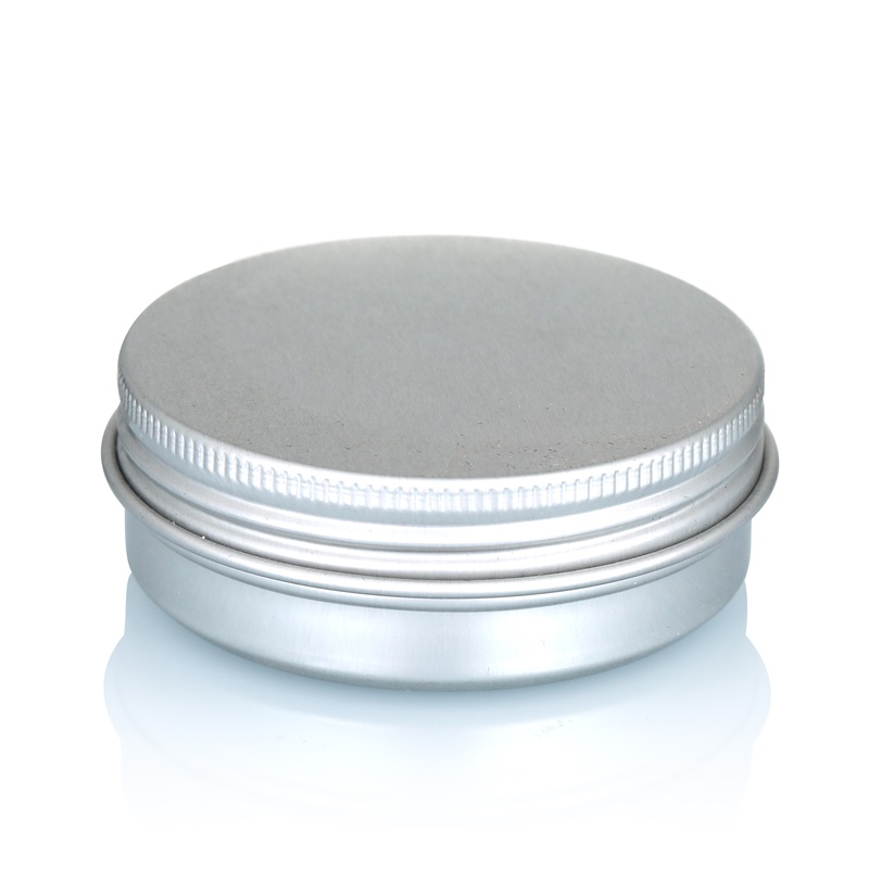 wholesale cosmetic packaging boxes silver refillable aluminum skin care cream tin jar with screw lid candle holder