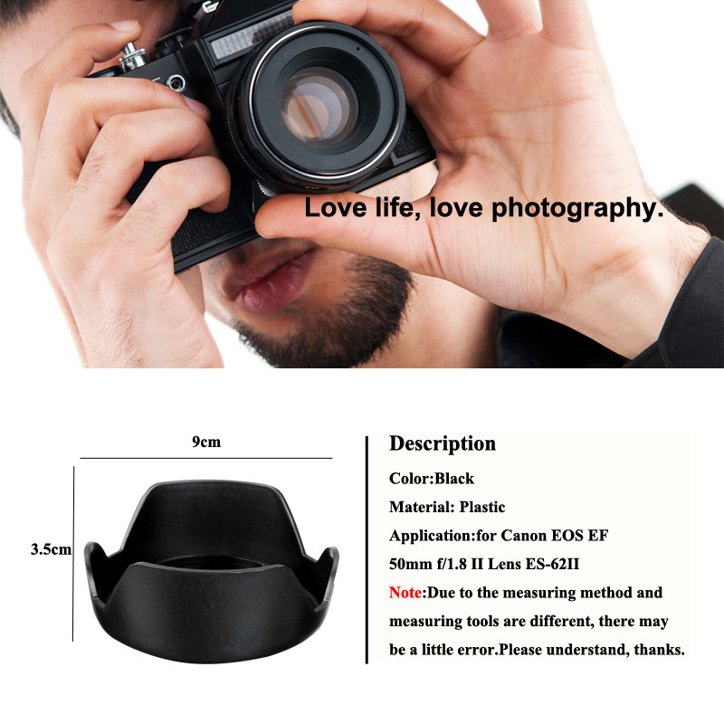 2022 Лидер продаж ES62II ES-62II бленда объектива для canon EOS EF 50 мм f/1,8 II для Dslr камер Canon ES-62II светозащитная бленда объектива