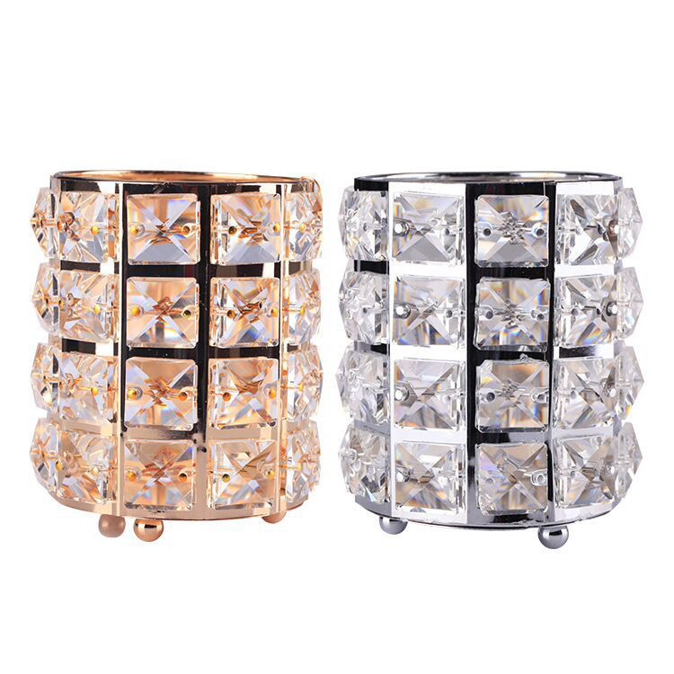Макияж кисточки держатель Организатор золотой кристалл Bling золото гребень расчёски для волос Pen коробка для карандашей контейнер