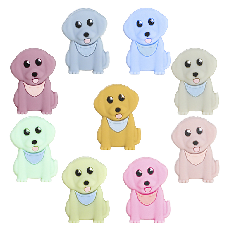 Chewable Dog Beads Baby Teething Toy Jewelry Making Silicone Teether Beads DIY Accessories for Baby Necklace