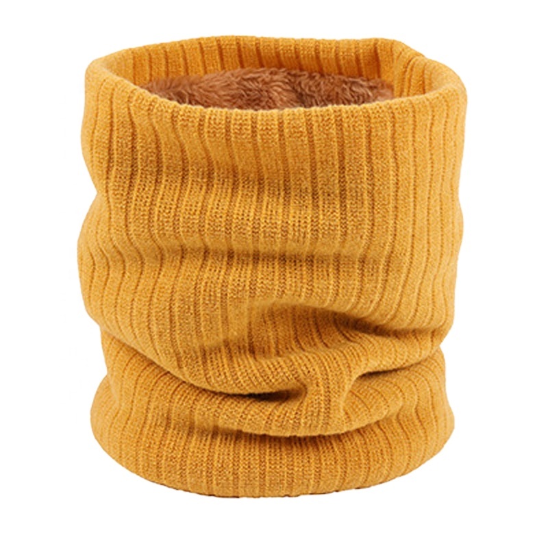 Wholesale Fashion Neck Warmers Jacquard Gaiters Fake Fur Lining Infinity Scarf