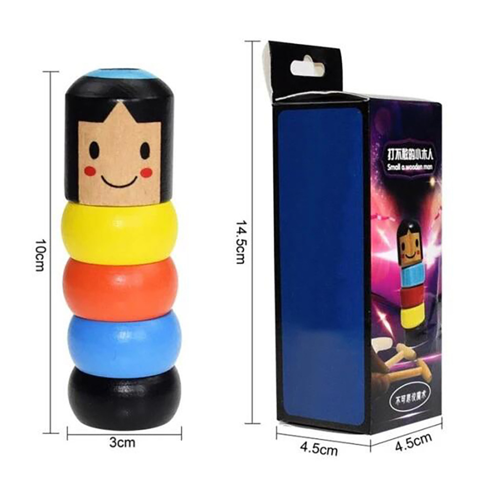 Wooden Animal Toy 2021 New Unbreakable Wooden Man Magic Toy Immortal Daruma Magic Tricks Close Up Stage Magic Props Toys Wooden