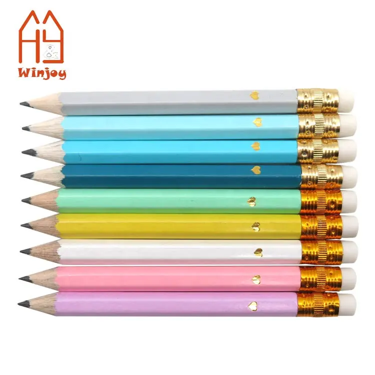 Half Pencils with Eraser for Baby Bridal Shower Games Wedding Favors Small Pocket Pencils Pre sharpened HB Pencils