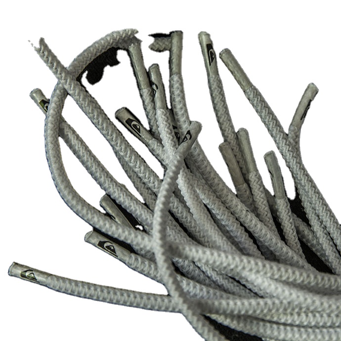 Wholesale cotton rope garment accessories waist drawstring bleached white cottonhoodie rope
