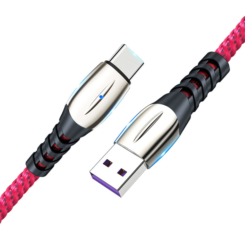 OEM Factory price for Cellphone Metal Zinc Alloy Fabric Cable Braided USB C Cable MobileType C Fast Charging USB Data Cable