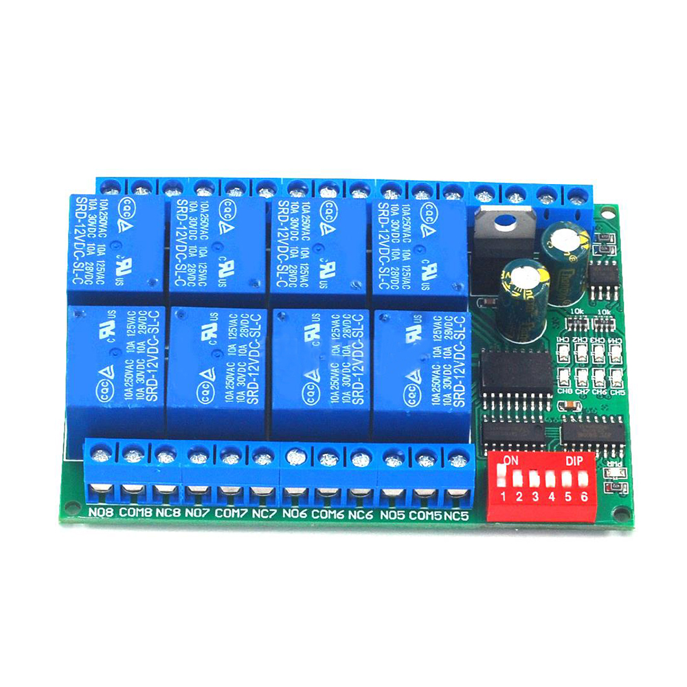 8-канальный RS485 реле Modbus RTU модуль последовательного порта Переключатель дистанционного управления ПЛК контрольная панель 12V