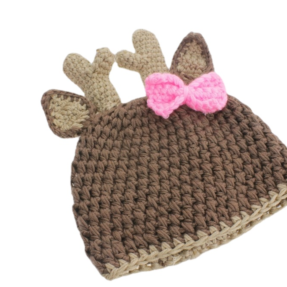 2pcs/lot European and American Baby Wool Clothing Newborn Photography Props Weave Cartoon Christmas Deer Baby Photo Clothes