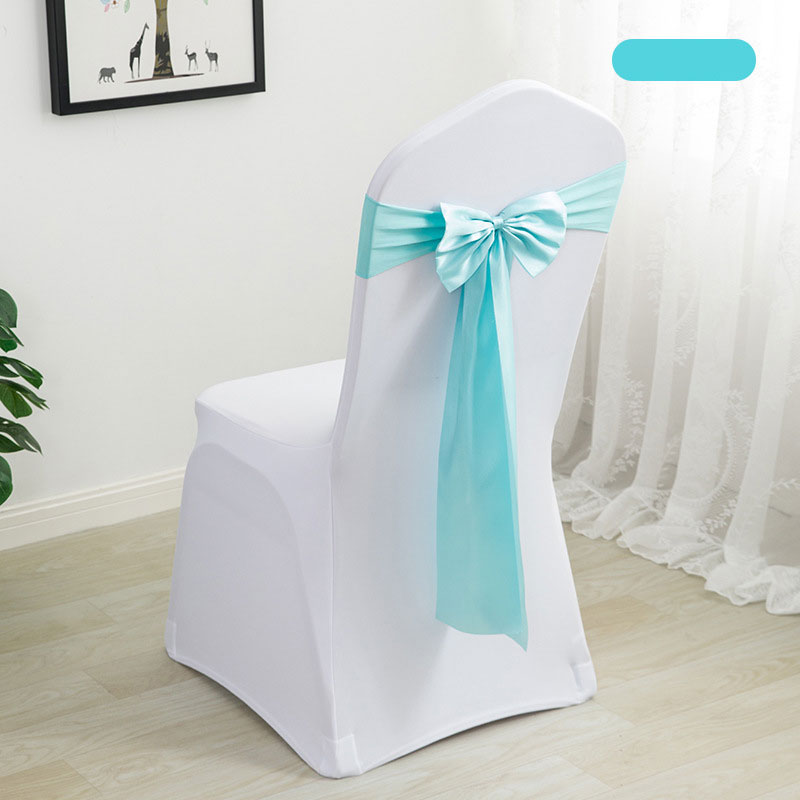 Tiffany Blue Satin Bow Spandex Fancy Wholesale Wedding Birthday Graduation Decorative Chair Sashes