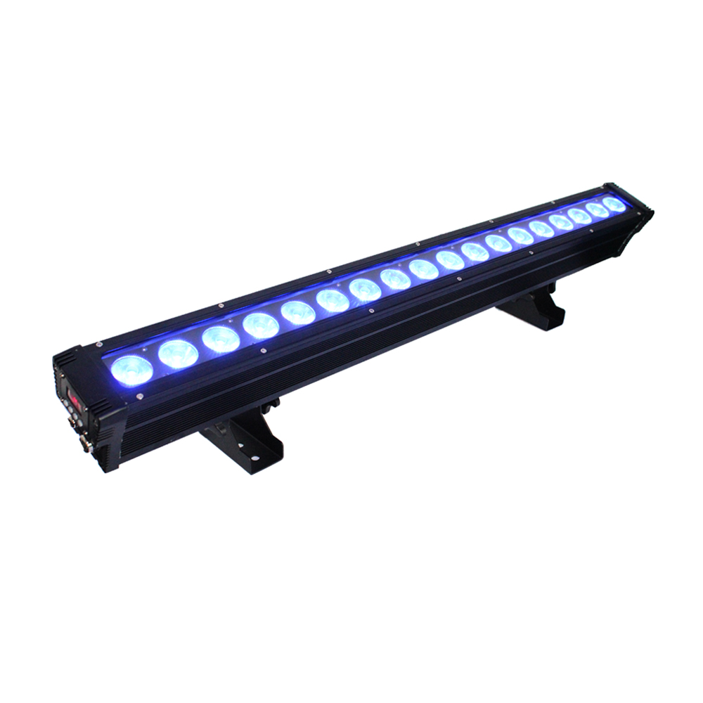 Уличный настенный светильник с черным корпусом 18x18 Вт RGBWA + UV 6 в 1