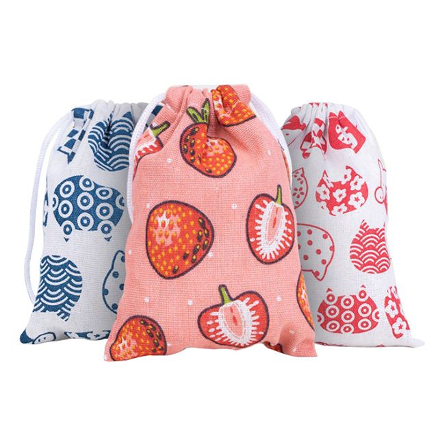 Eco friendly Custom Logo Printed Gift Cloth Colorful Cotton Cloth Double String Handbag Shoe Dust Drawstring pouch Bag
