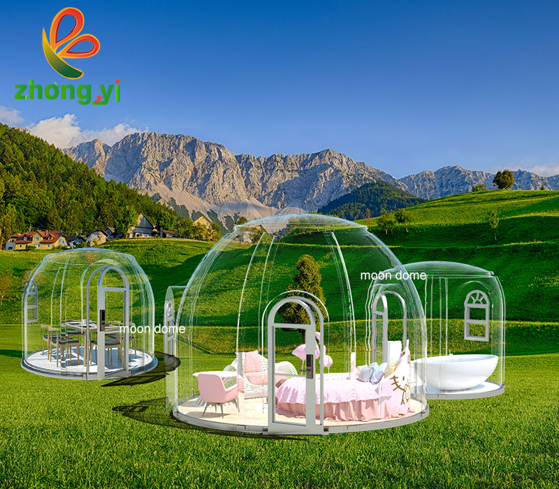 Transparent motorhomes caravans tents for RV park