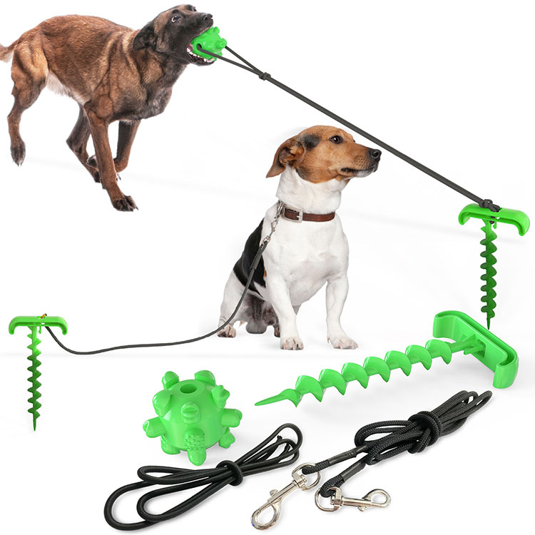 Multifunction outdoor molar bite toy Tug of War Dog Toy Dog Peg with dog leash