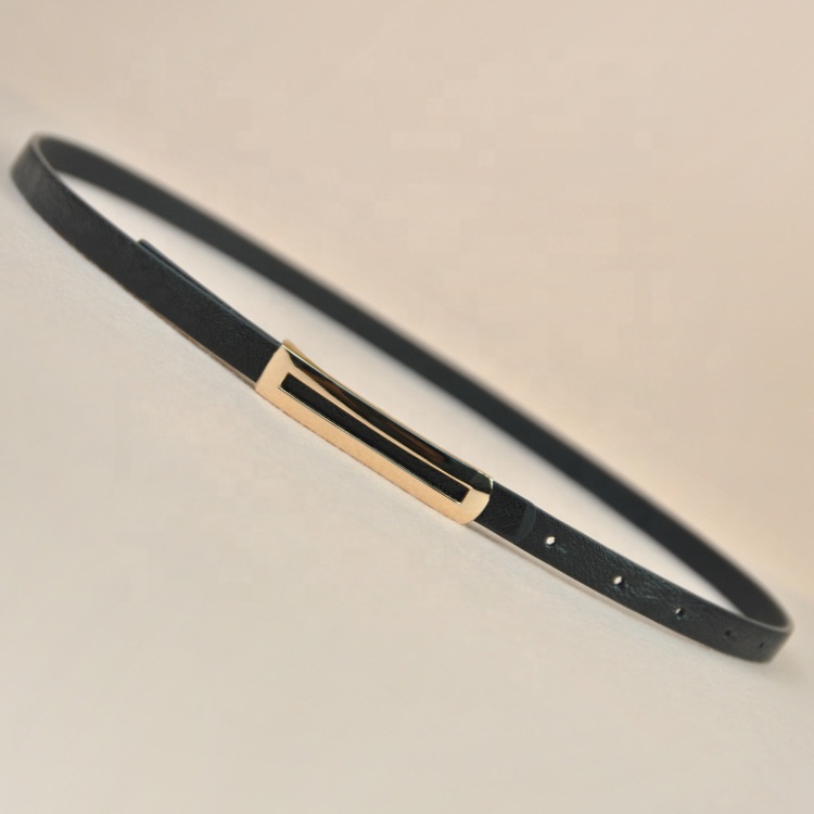 Wholesale minimalist design vintage super thin square women belt leather fashion belt with high quality