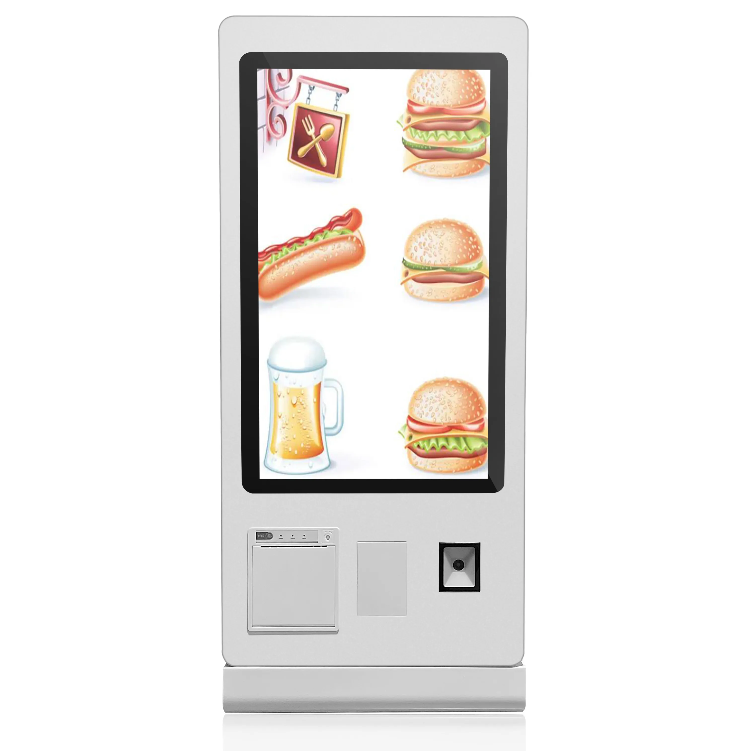 Restaurant 23" order touch screen POS system self pay machine self service order payment kiosk