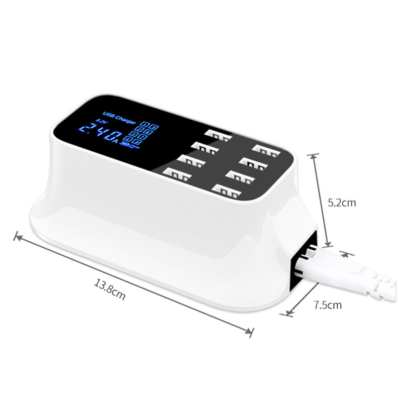 Модный дизайн 40 Вт 8 портов 2.4A Смартфон USB зарядная станция