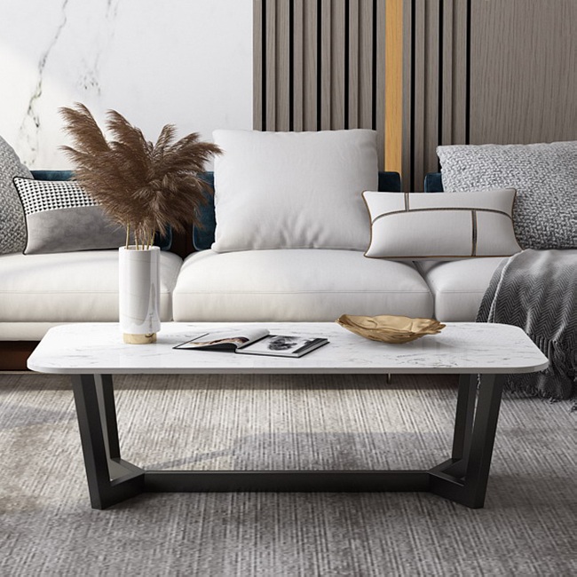Modern design high gloss beige marble coffee table marble top coffee table for living room furniture