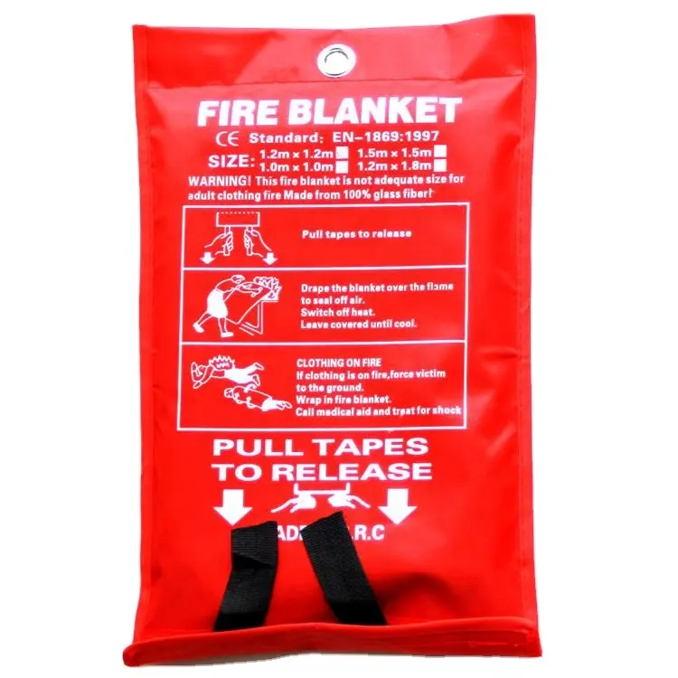 EN1869 1M X 1M  anti-fire quick release fire blanket for home/hotel/kitchen/school use