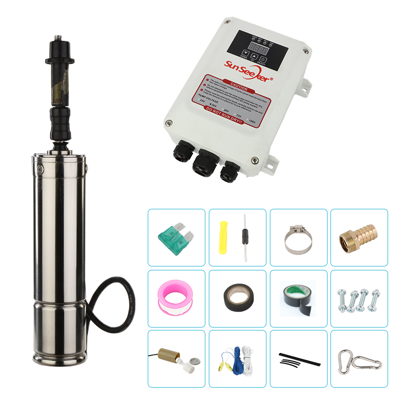 1HP 2HP 3HP 5.5HP Солнечный глубокий водяной насос с 1-20 м3/ч расход воды с полным комплектом и набором