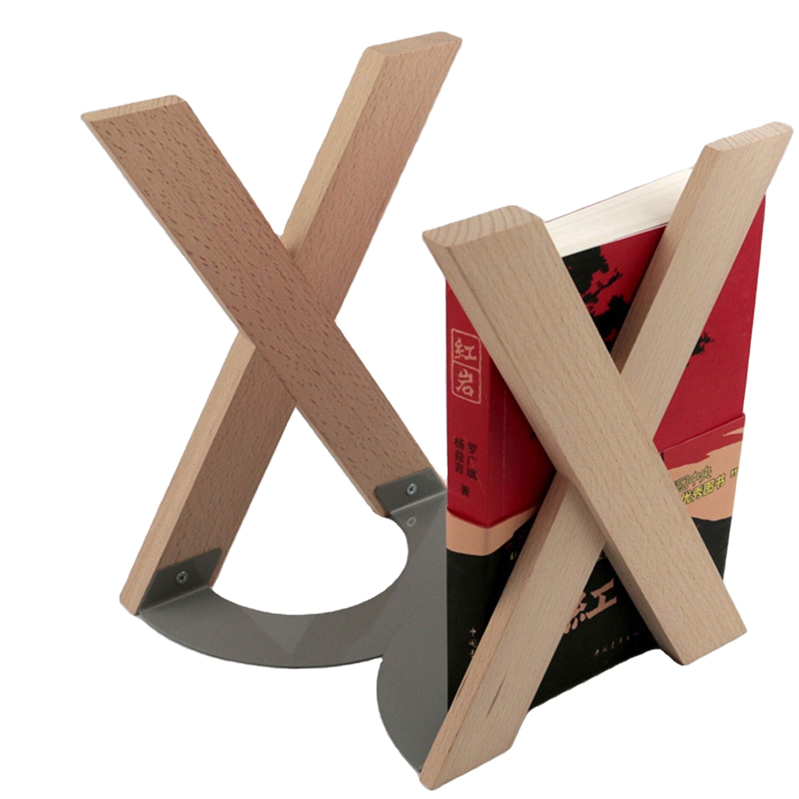 Настольный органайзер X-образная Подставка для книг, записей, магазинов, библиотеки, мебели для офиса и учебы, подставка для книг из твердой древесины