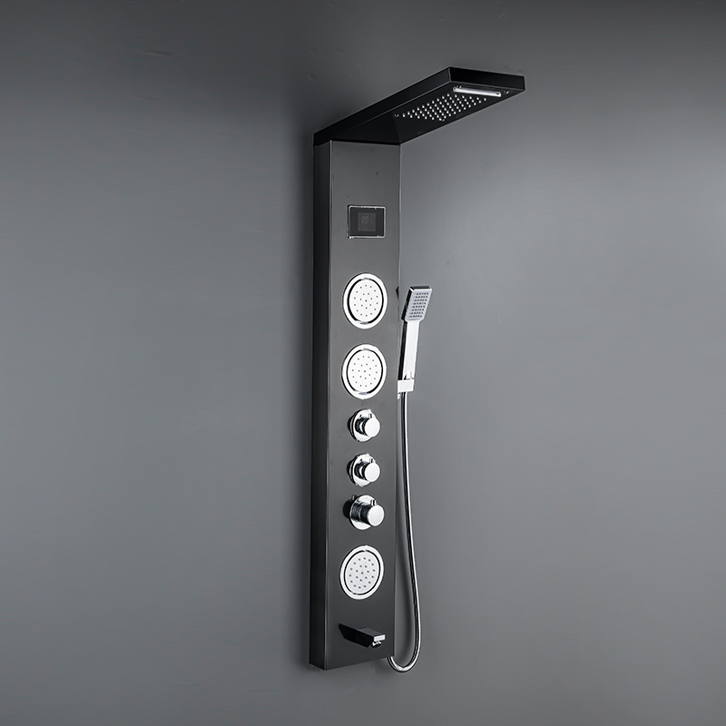 wall mounted Waterfall Golden shower column set tower Massage Body Spa bathroom wall Shower Panels