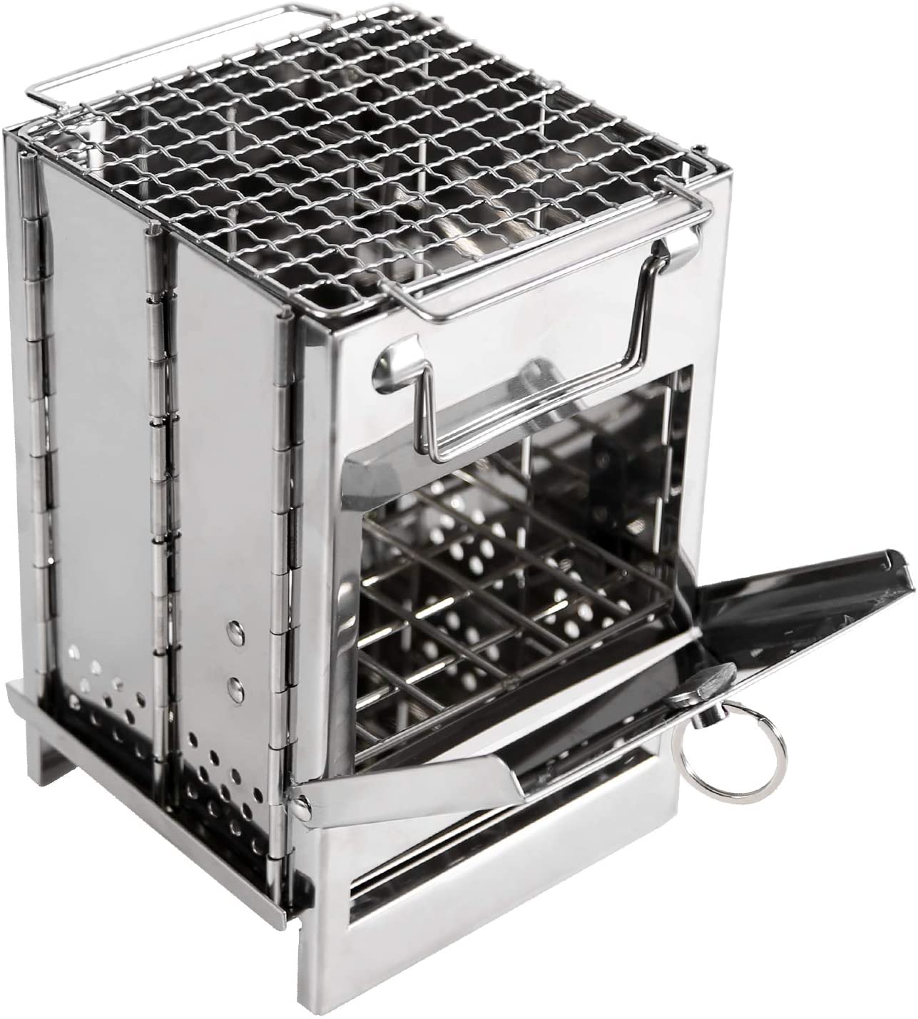 Portable oven household charcoal barbecue rack 3-5 people thickened folding oven outdoor set tool rack