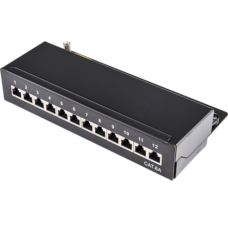 Linkwylan Cat6A патч-панель экранированная Cat 6a STP 12 портов патч-панель полностью экранированная настенная настольная настенное крепление в наличии