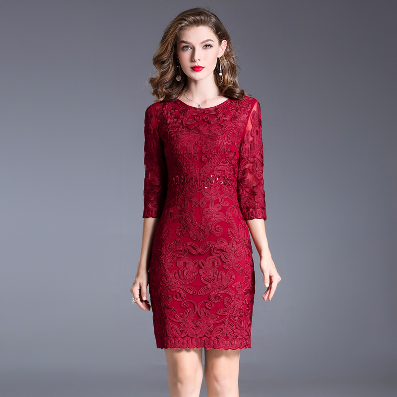 New Fashion Western Style Formal Dresses Gown for Elegant Brides Mother Maxi Size M of The Bride Clothing for weding 2021