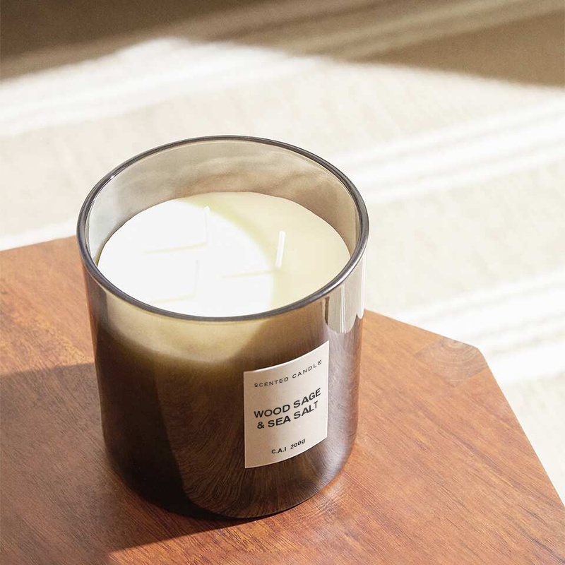 New design christmas decoration black scented candle jar nordic style glass candle jars with wax