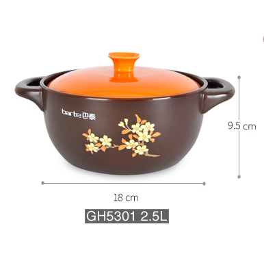 new pattern 2.5L Clay Pots For Cooking Cookware Insulated Food Warmer Ceramic Coating Cookware Stoneware Casserole