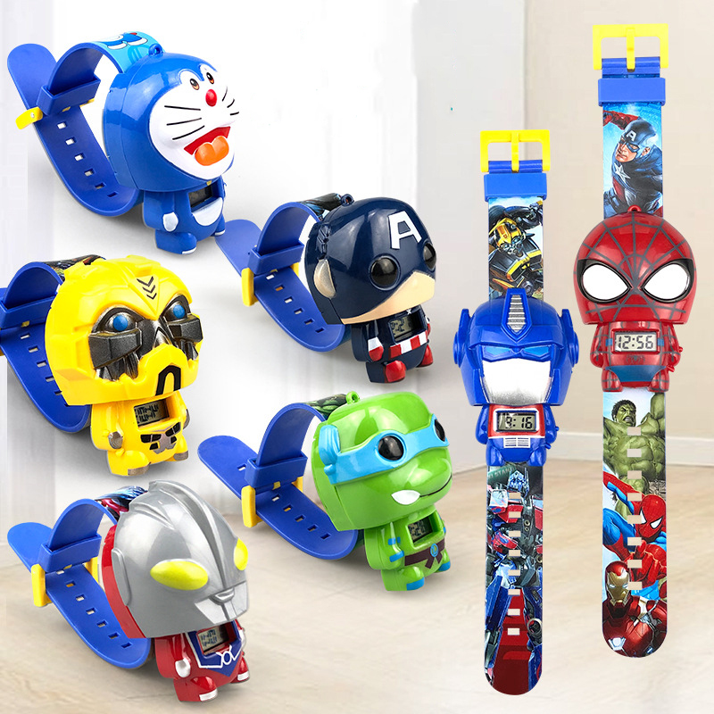 Children's Electronic Cartoon Watch Anime Deformation expansion Children's Toy Watch Surprise Birthday Gift