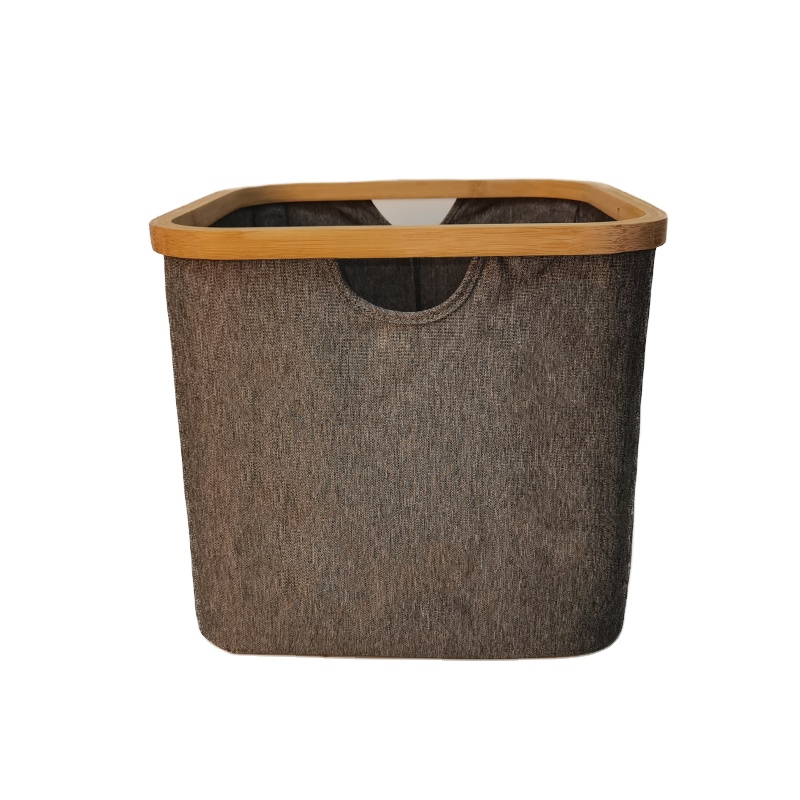 Large capacity Divided Foldable Bamboo Basket bag Customized Eco-friendly oxford Bamboo waterproof Fiber Storage Laundry Bags