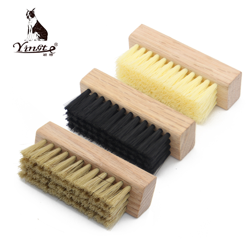Shoe Sneaker Brush Oak Wood Hard Pp Hair Medium Plastic Hair Soft Pig Hair Brush Sneaker Shoe Cleaning Brush