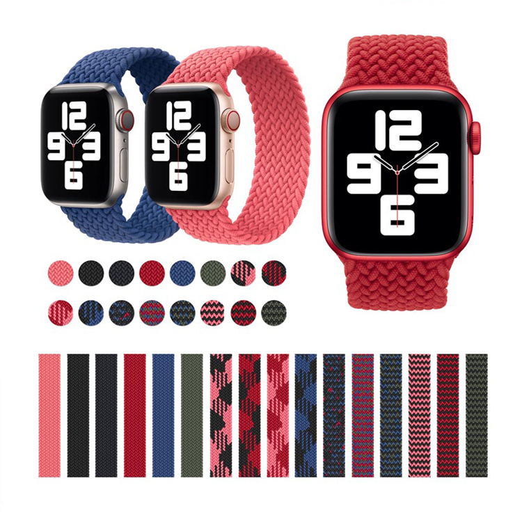 Эластичный Плетеный нейлоновый ремешок для Apple Watch Band 38/40 мм 42/44 мм, эластичный браслет для iWatch Series 6 SE 5 4 3