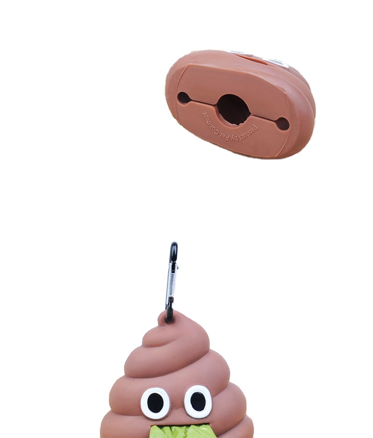 Poop-shaped pet мешок для мусора, дозатор для кошек и собак, чтобы повесить пряжку, портативный дозатор для мешков для домашних животных